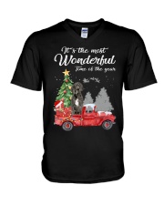 Wonderful Christmas with Truck - Great Dane V-Neck T-Shirt thumbnail
