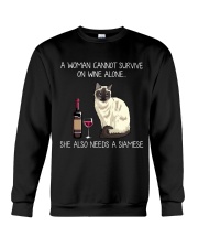 Wine and Siamese Crewneck Sweatshirt thumbnail