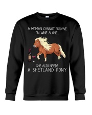 Wine and Shetland Pony Crewneck Sweatshirt thumbnail