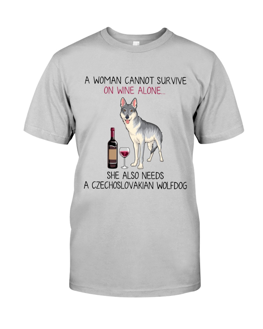 Wine and Czechoslovakian Wolfdog 2 Classic T-Shirt