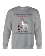 Wine and Czechoslovakian Wolfdog 2 Crewneck Sweatshirt thumbnail
