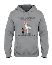 Wine and Czechoslovakian Wolfdog 2 Hooded Sweatshirt thumbnail