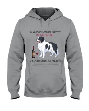 Wine and Landseer 2 Hooded Sweatshirt thumbnail