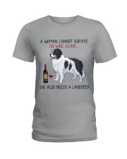 Wine and Landseer 2 Ladies T-Shirt thumbnail