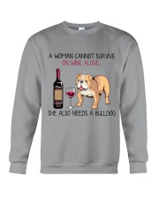 Wine and Bulldog 2 Crewneck Sweatshirt thumbnail