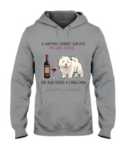 Wine and Chow Chow 2 Hooded Sweatshirt thumbnail