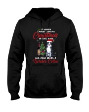 Christmas - Wine and Border Collie Hooded Sweatshirt thumbnail