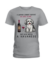 Wine and Havanese 2 Ladies T-Shirt thumbnail