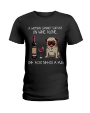 Wine and Pug Ladies T-Shirt thumbnail
