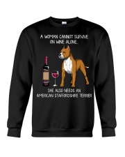 Wine and American Staffordshire Terrier Crewneck Sweatshirt thumbnail