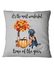 The Most Wonderful Time - Black Labrador Square Pillowcase thumbnail