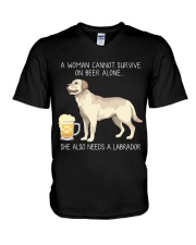 Beer and Labrador V-Neck T-Shirt thumbnail