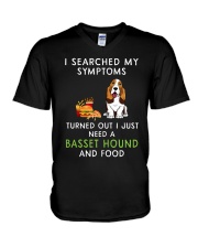 Basset Hound and Food V-Neck T-Shirt thumbnail