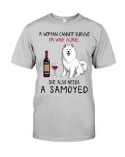 Wine and Samoyed 2 Classic T-Shirt front