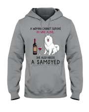 Wine and Samoyed 2 Hooded Sweatshirt thumbnail