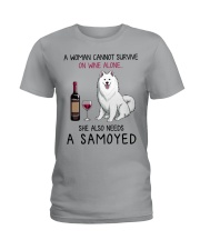 Wine and Samoyed 2 Ladies T-Shirt thumbnail