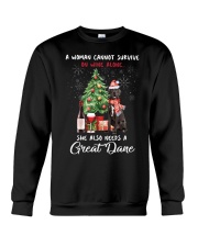 Christmas Wine and Great Dane Crewneck Sweatshirt thumbnail