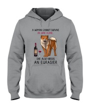 Wine and Eurasier 2 Hooded Sweatshirt thumbnail