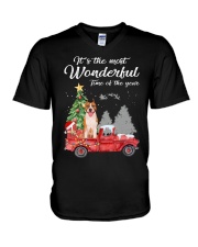 Wonderful Christmas with Truck - Amstaff V-Neck T-Shirt thumbnail
