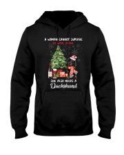 Christmas Wine and Dachshund Hooded Sweatshirt thumbnail