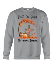 Fall For Jesus He Never Leaves Crewneck Sweatshirt thumbnail