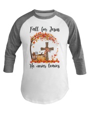 Fall For Jesus He Never Leaves Baseball Tee thumbnail