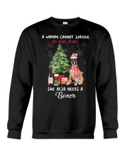 Christmas Wine and Boxer Crewneck Sweatshirt thumbnail