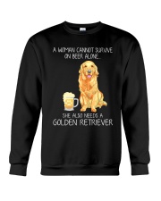 Beer and Golden Retriever Crewneck Sweatshirt thumbnail