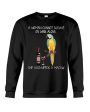 Wine and Macaw Crewneck Sweatshirt thumbnail