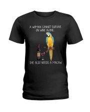 Wine and Macaw Ladies T-Shirt thumbnail