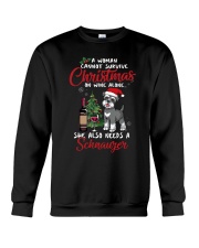 Christmas - Wine and Schnauzer Crewneck Sweatshirt thumbnail