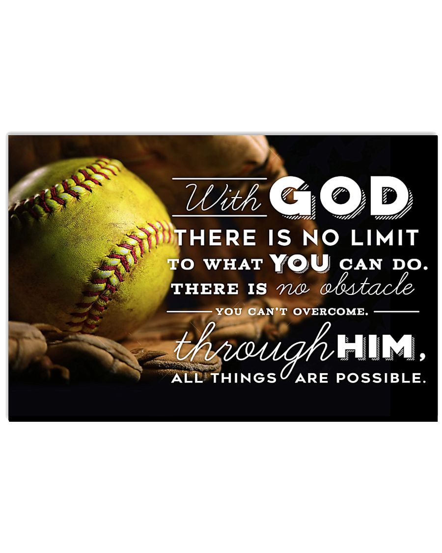SOFTBALL - WITH GOD POSTER 17x11 Poster
