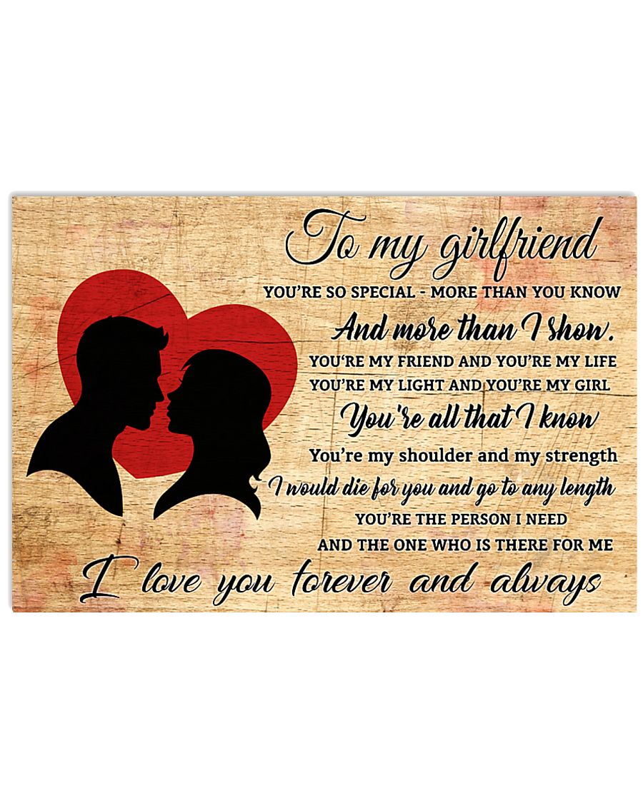 TO MY GIRLFRIEND- I LOVE YOU FOREVER AND ALWAYS 17x11 Poster