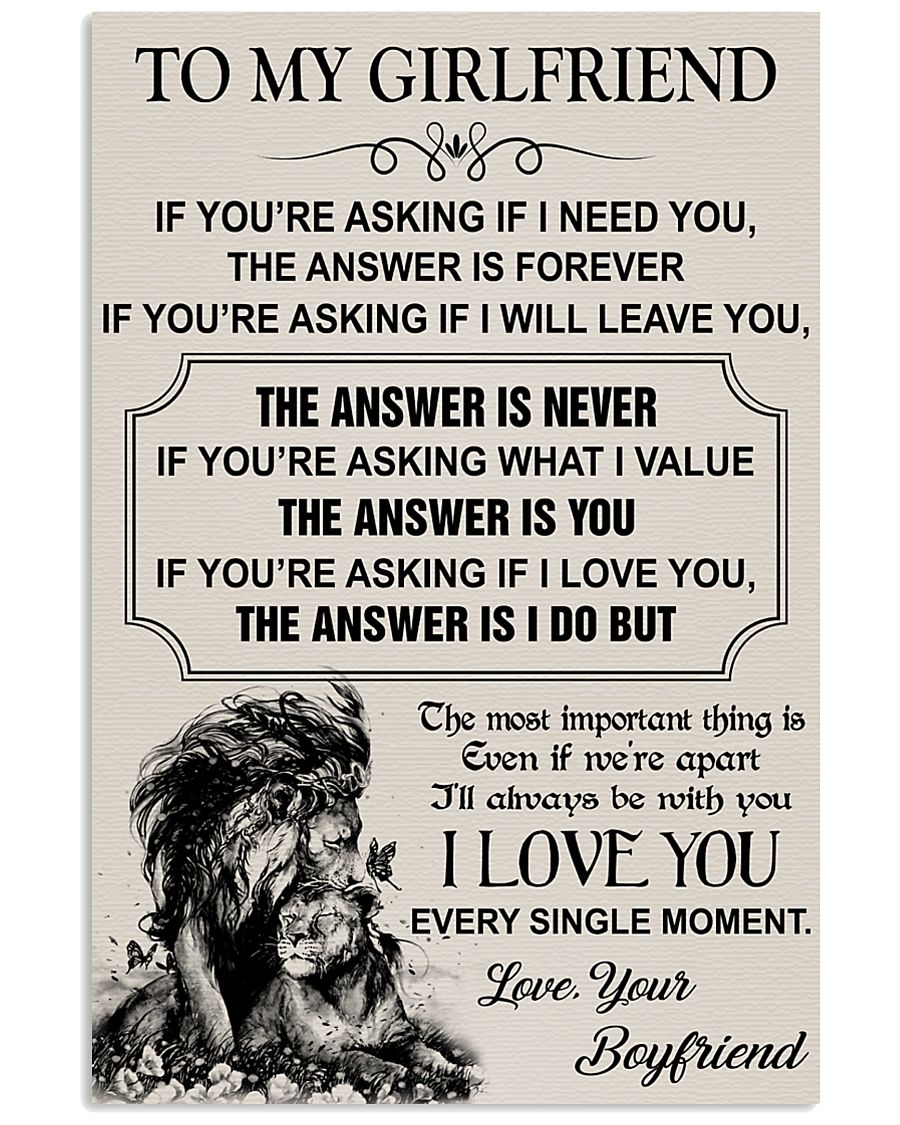 TO MY GIRLFRIEND - I LOVE YOU 16x24 Poster