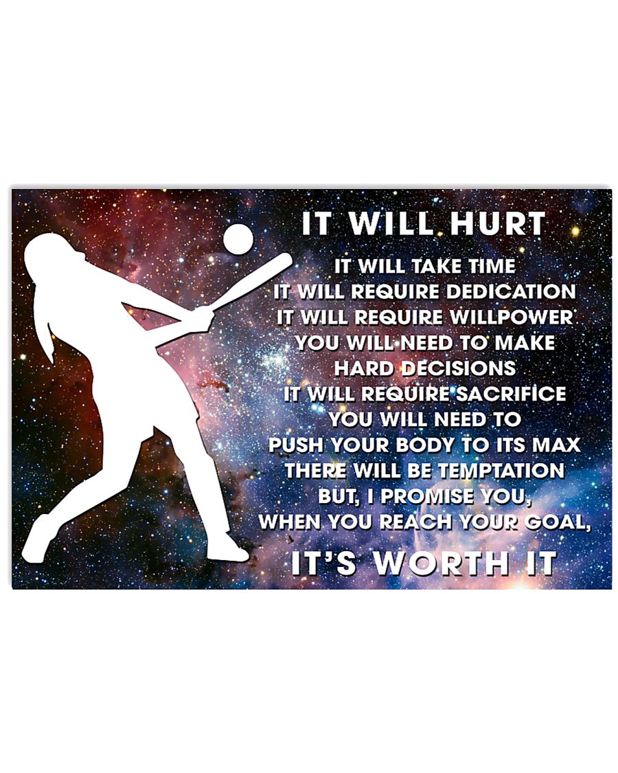 it will hurt softball 36x24 Poster