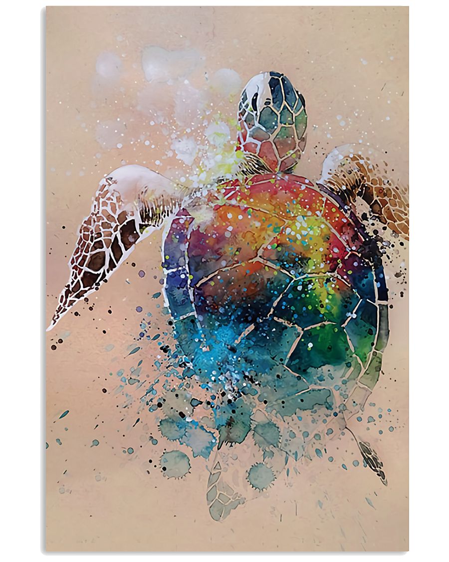 Turtle - Watercolor With Gouache GL poster - TL 11x17 Poster