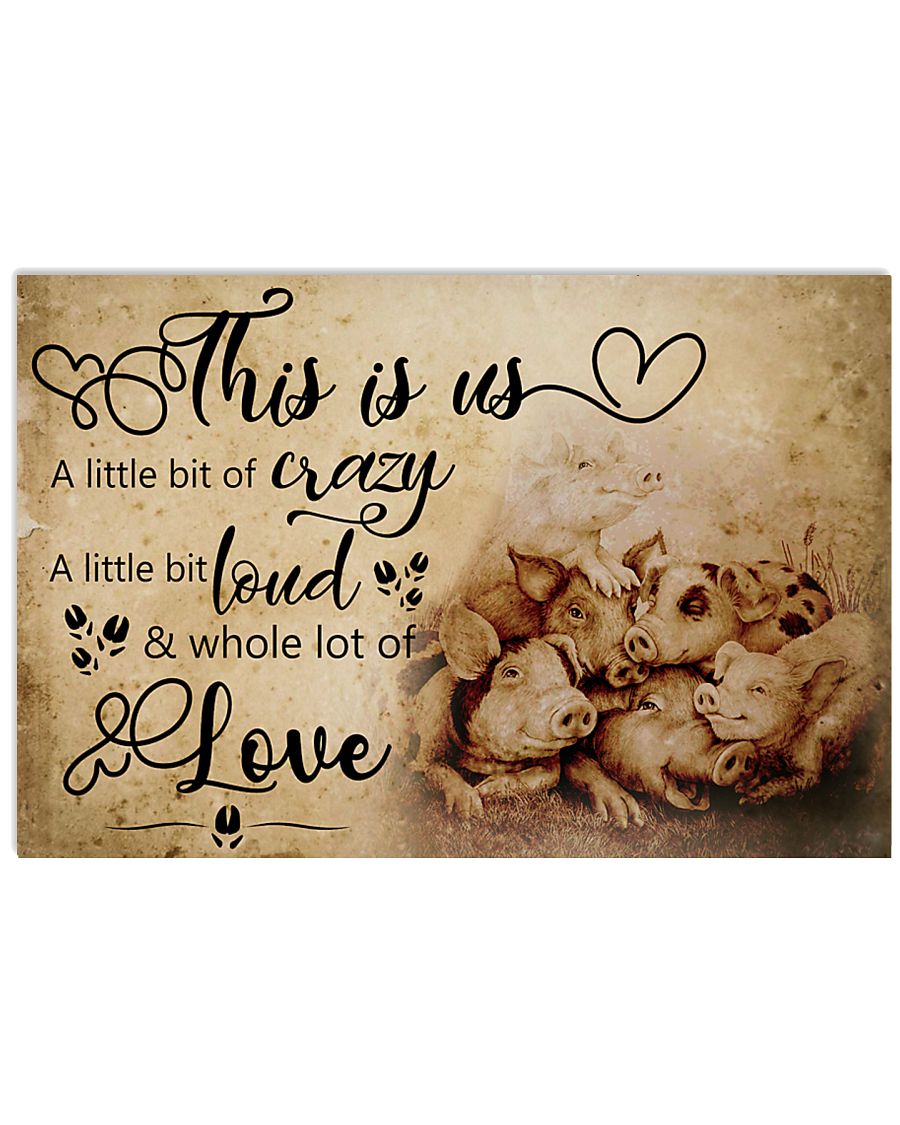 THIS IS US A LITTLE BIT OF CRAZY - PIG POSTER 17x11 Poster