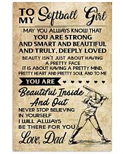 TO MY Softball Girl DAD 11x17 Poster front