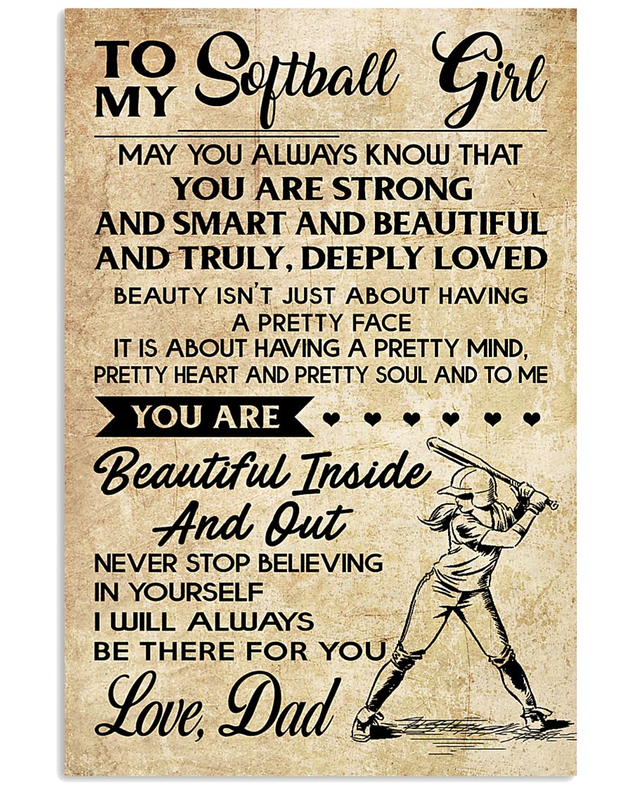 TO MY Softball Girl DAD 24x36 Poster