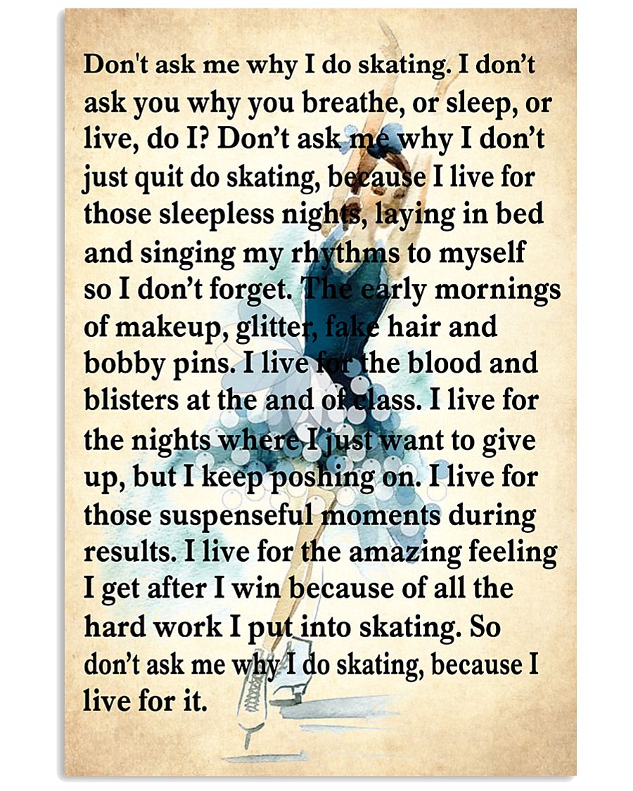 skating- dont ask me why poster 11x17 Poster