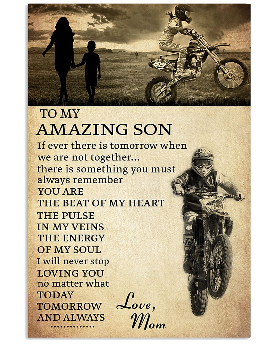 21 motocross- to my amazing son- mom 11x17 Poster
