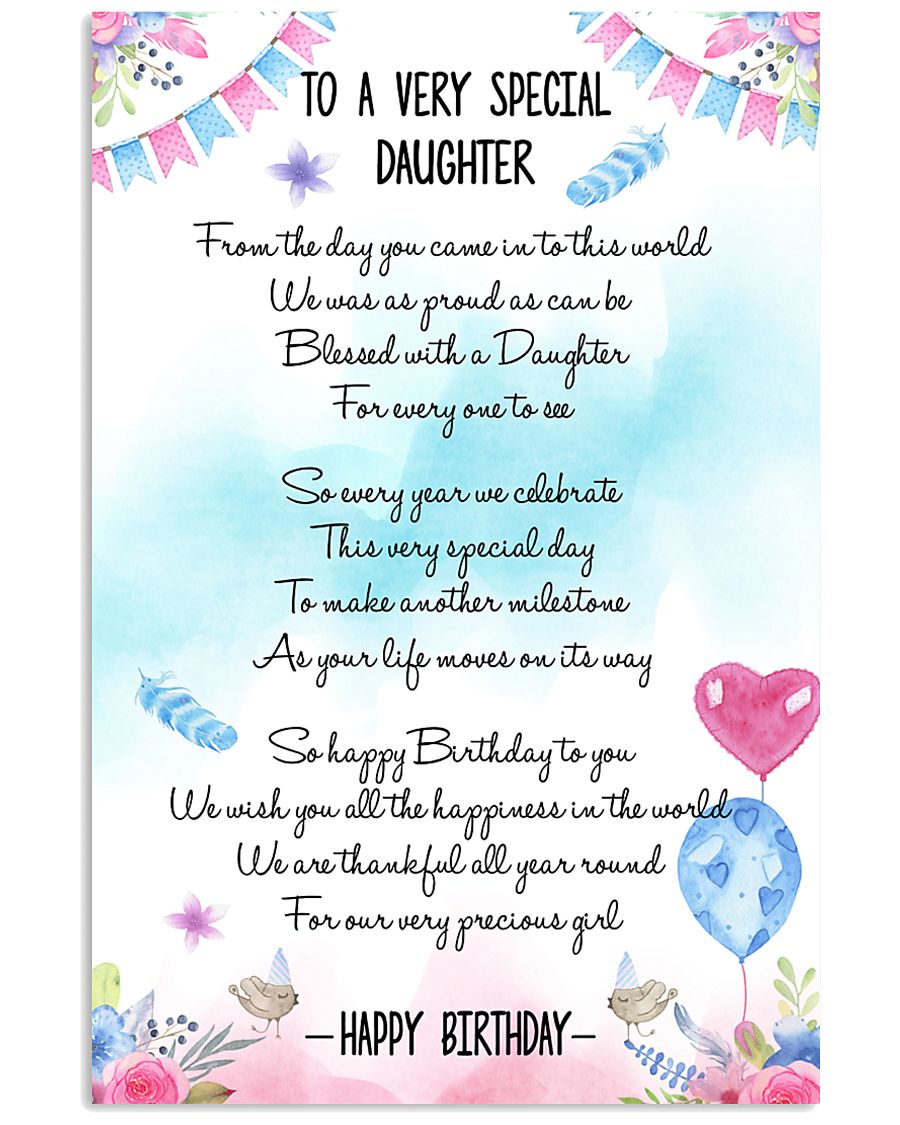 DAUGHTER - TO A VERY SPECIAL 11x17 Poster