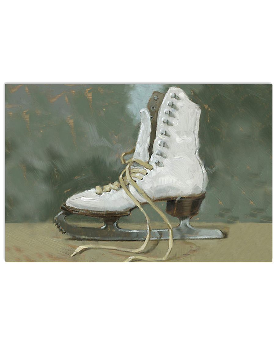 figure skating shoes painting poster 17x11 Poster