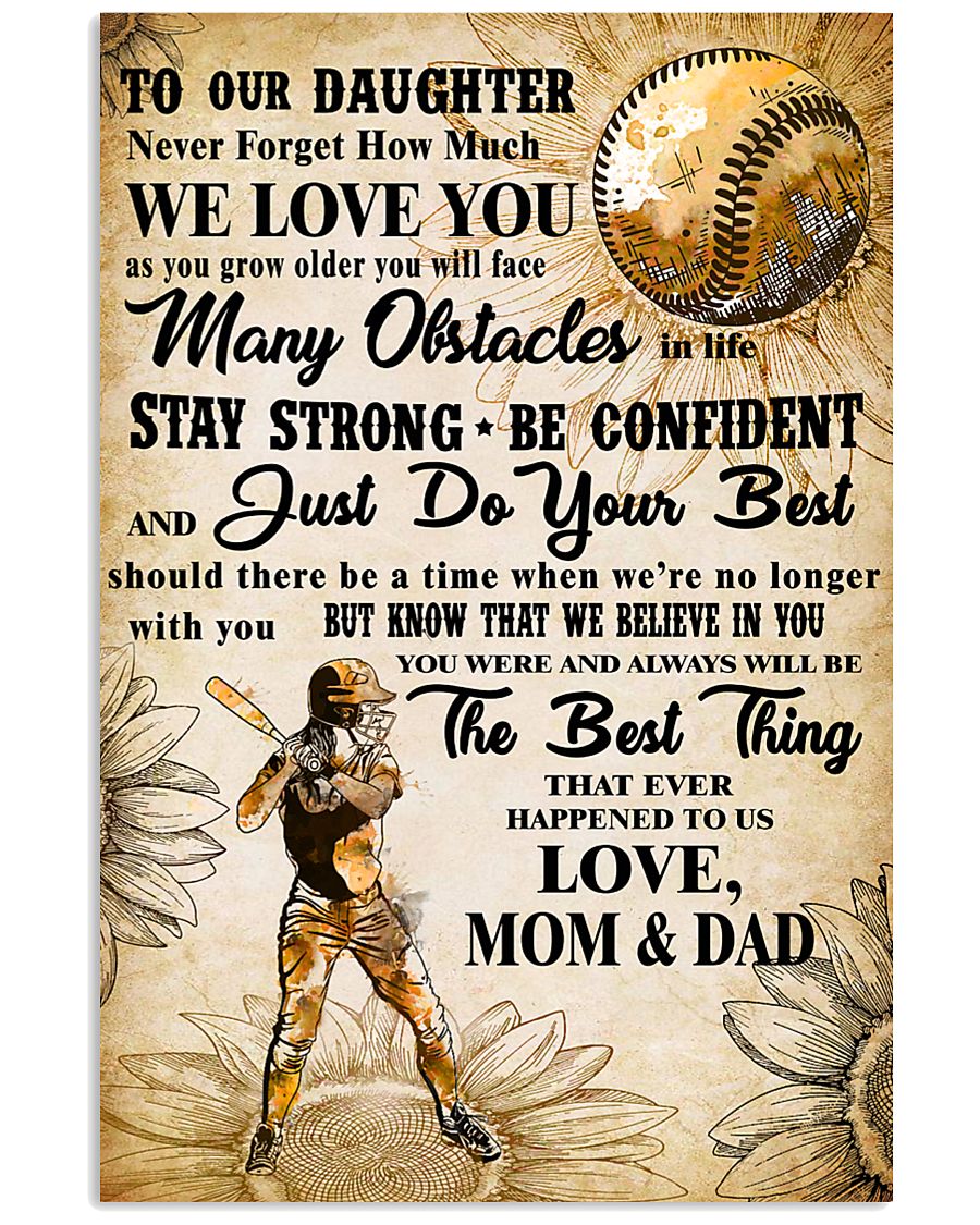 5 TO OUT DAUGHTER - WE LOVE YOU-Sotfball 11x17 Poster