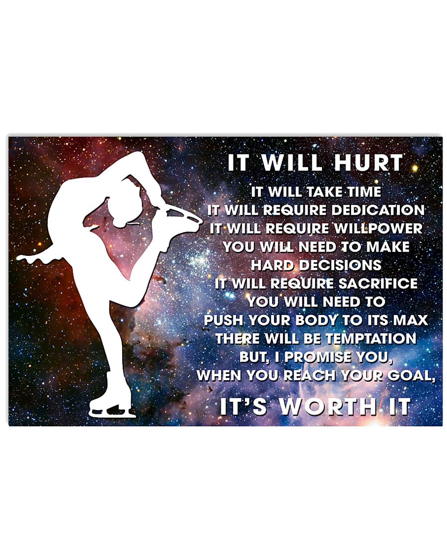 it will hurt skating 17x11 Poster