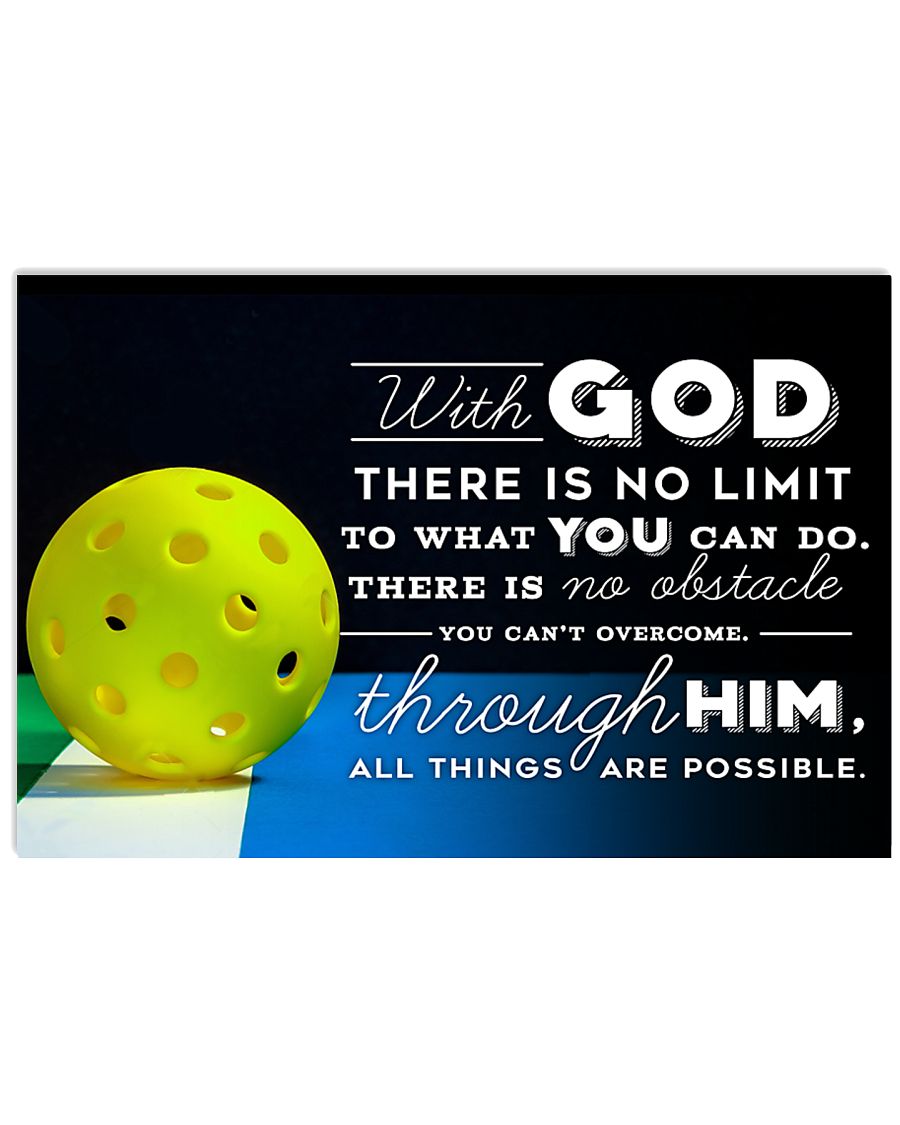 PICKLEBALL - WITH GOD 17x11 Poster