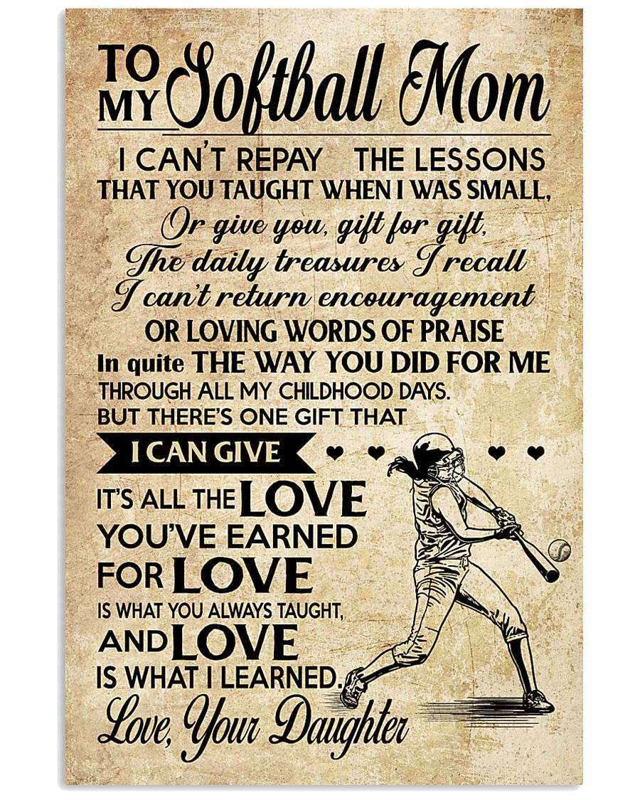 Softball - Loving Words Poster SKY 11x17 Poster