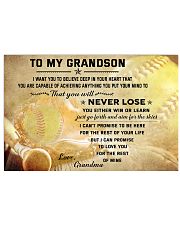 SOFTBALL- TO MY GRANDSON- NEVER LOSE 24x16 Poster front