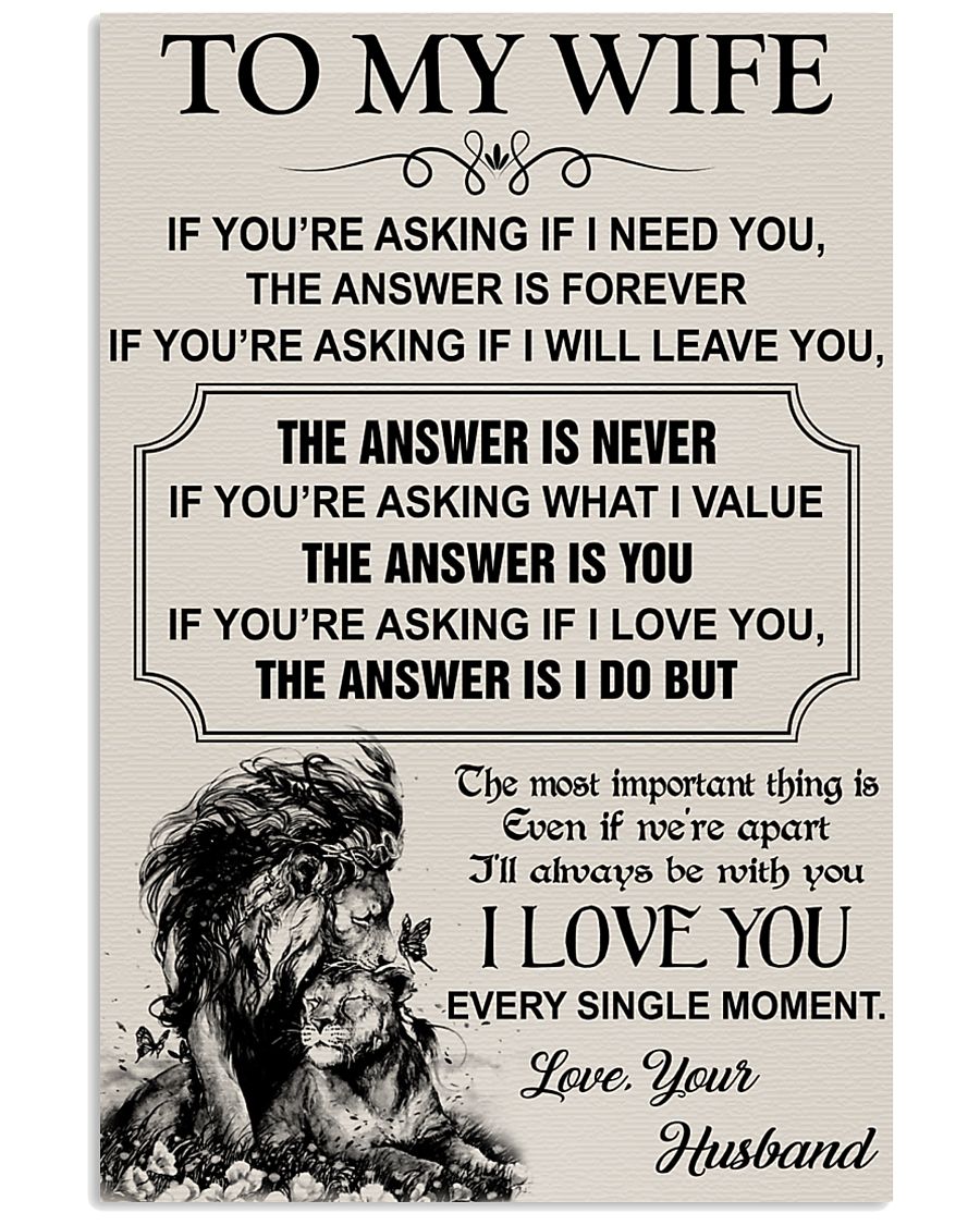 TO MY WIFE - I LOVE YOU 16x24 Poster