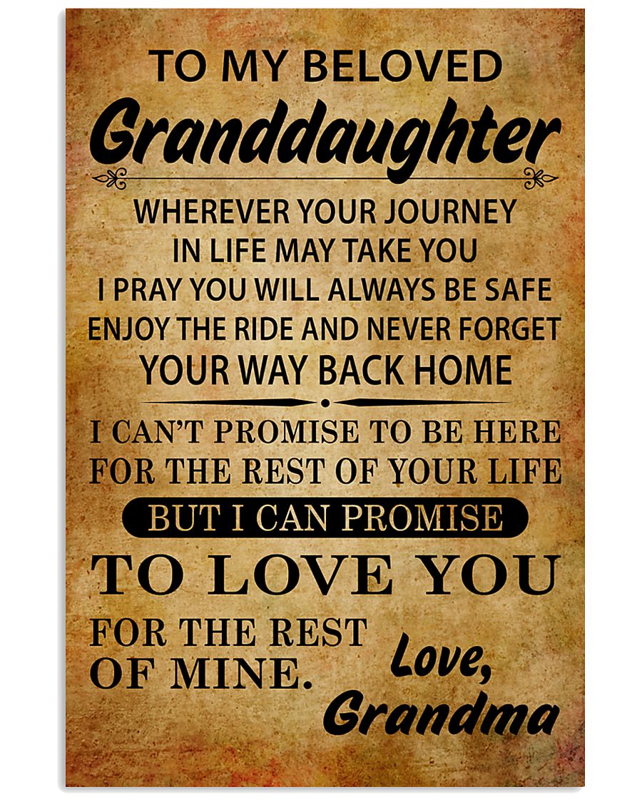 TO MY BELOVED GRANDDAUGHTER GRANDMA 11x17 Poster